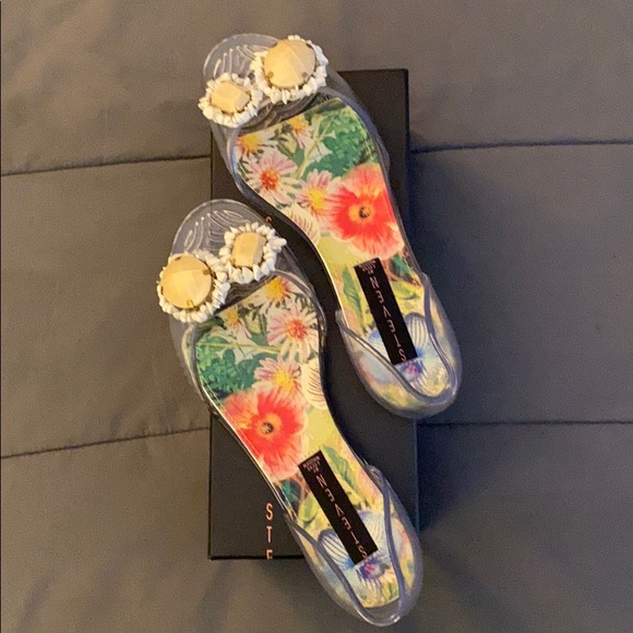 STEVEN BY STEVE MADDEN CLEAR FLAT JELLY SANDALS - Picture 2 of 7